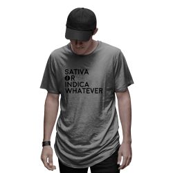 Camiseta SmartShop Unisex Cinza  - Sativa or Indica Whatever